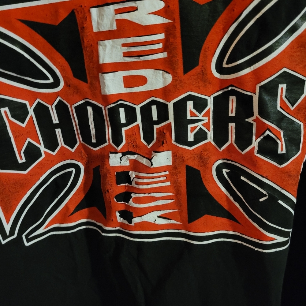 Jerzees Black and Red Graphic Tee Choppers LG Read Description - Picture 5 of 6